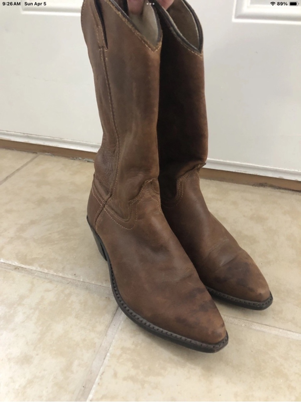 Women’s Brown Leather Western Combat & Moto Boots